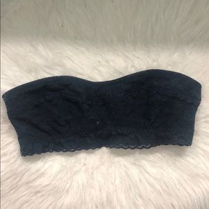 hollister strapless navy blue lace bra